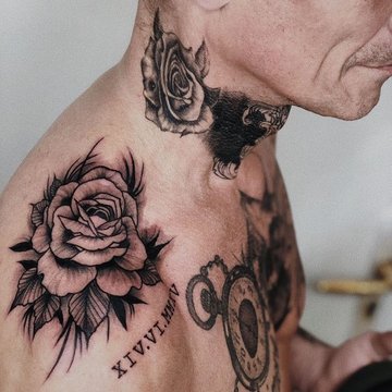 Тату на шее 021