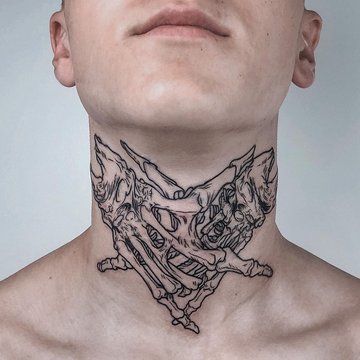 Тату на шее 045